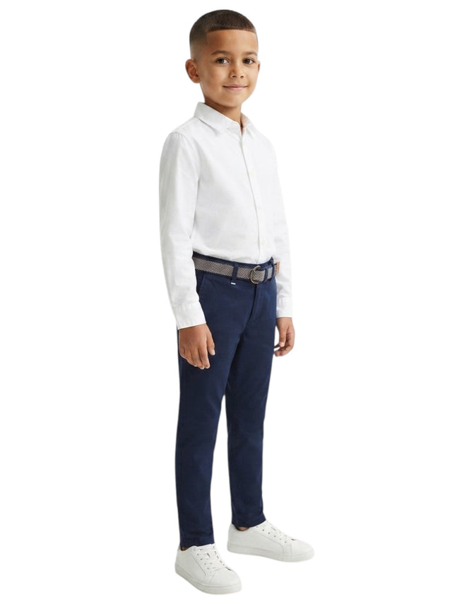 Image for Kids Boy's Plain Pats With Belt,Navy