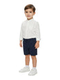 Image for Kids Boy's Printed Dress Shirt With Short,White