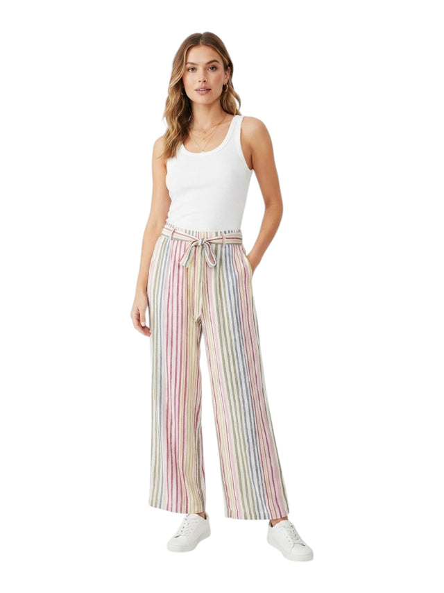 Image for Women's Stripped Pants With Belt,Multi
