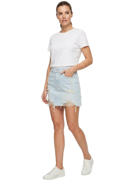 Image for Women's Ripped Skirt,Light Blue