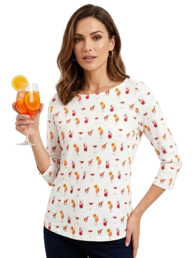 Image for Women's Printed Top,White