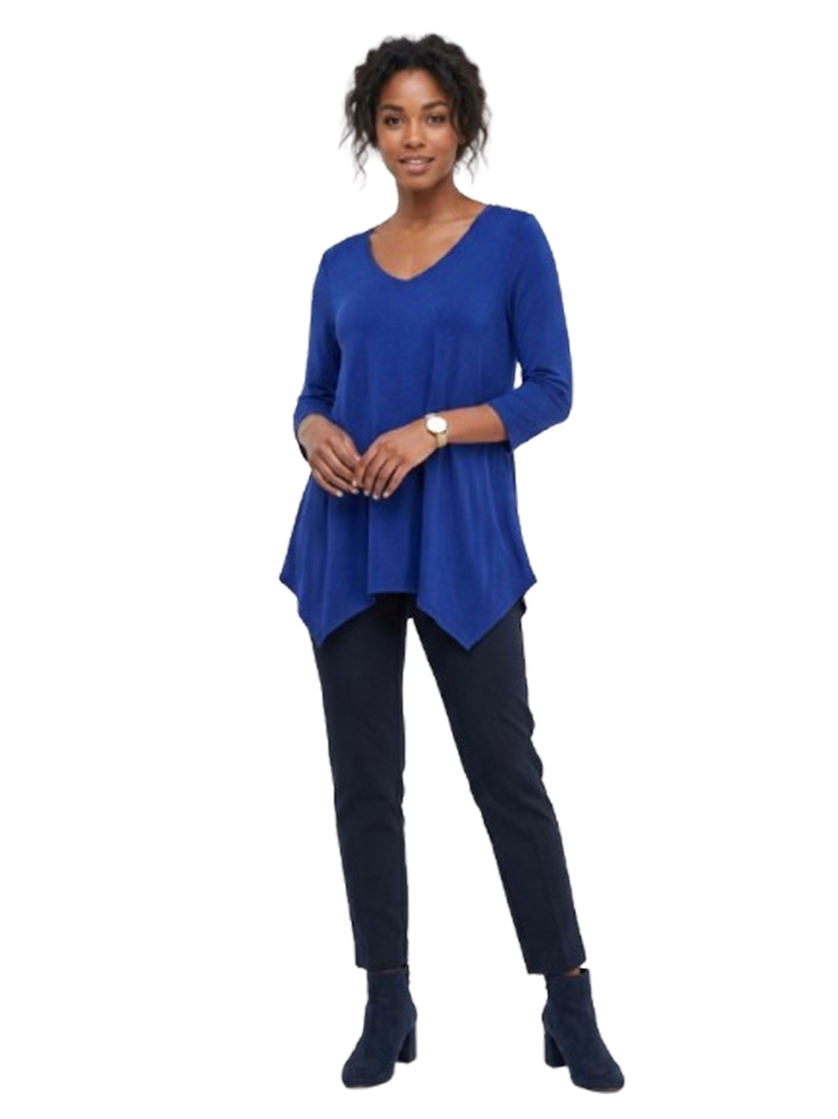 Image for Women's Plain Solid Top,Navy Blue
