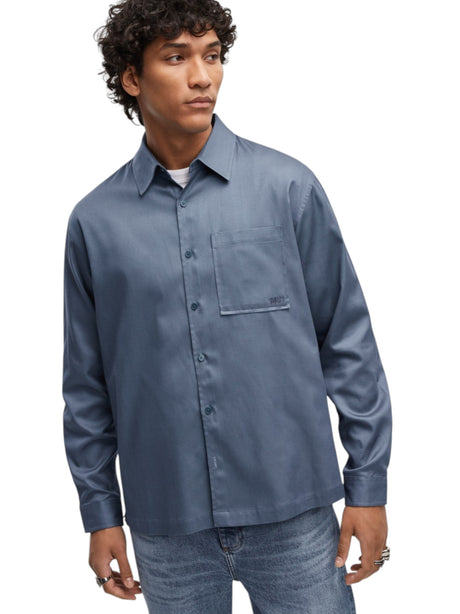 Image for Men's Plain Solid Dress Shirt,Dusty Blue