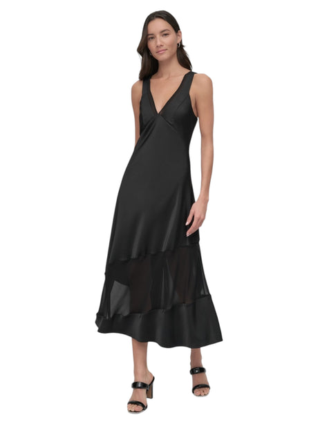 Image for Women's Plain Solid Dress,Black