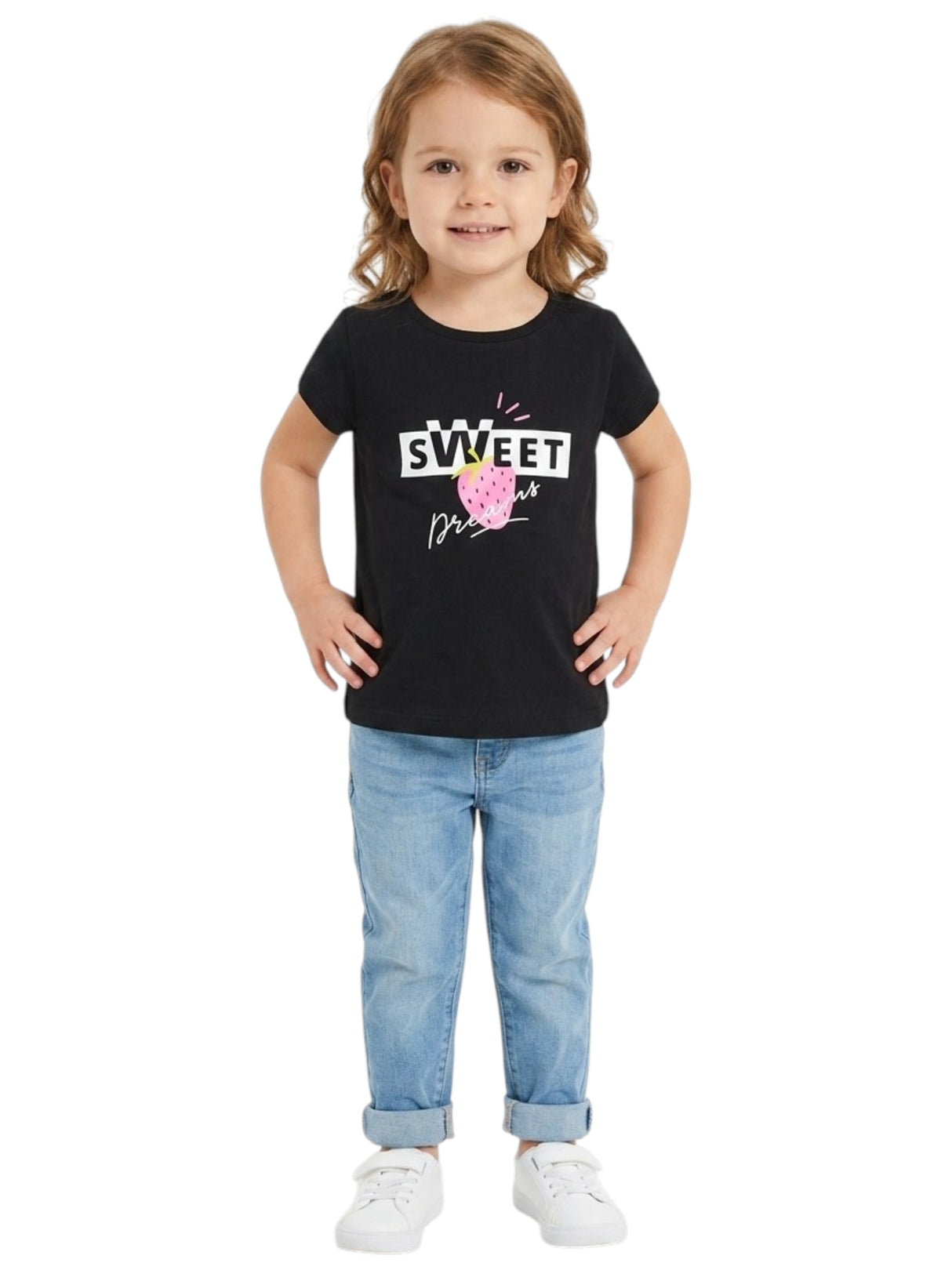 Image for Kids Girl's Printed Top,Black