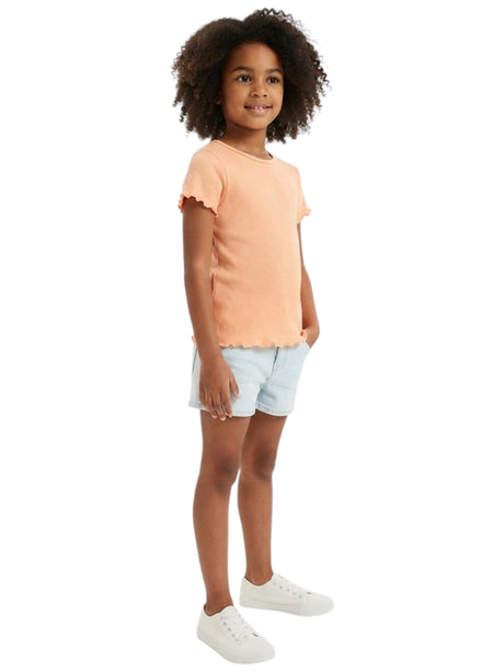 Image for Kids Girl's Ribbed Top,Peach