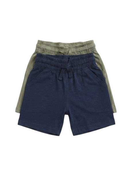 Image for Kids Boy's Plain Solid Short Set 2Pieces,Olive/Navy