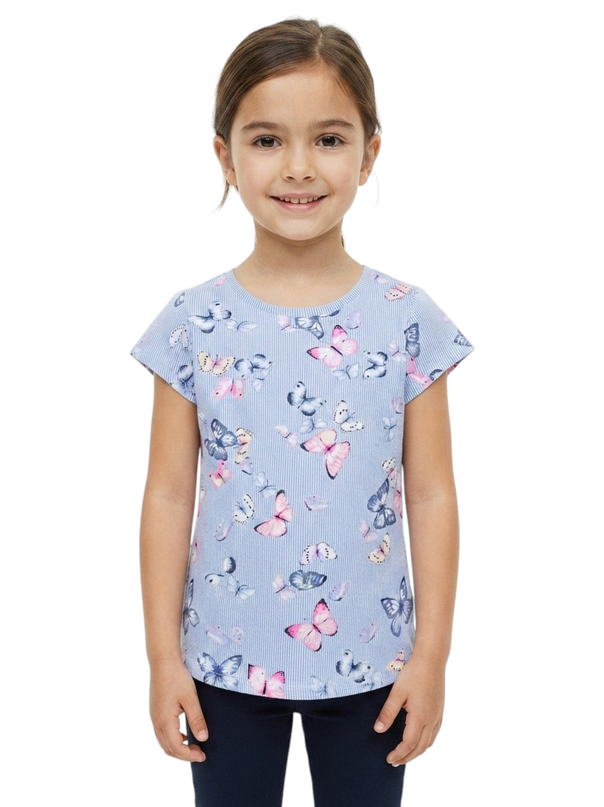 Image for Kids Girl's Printed Top,Navy/White