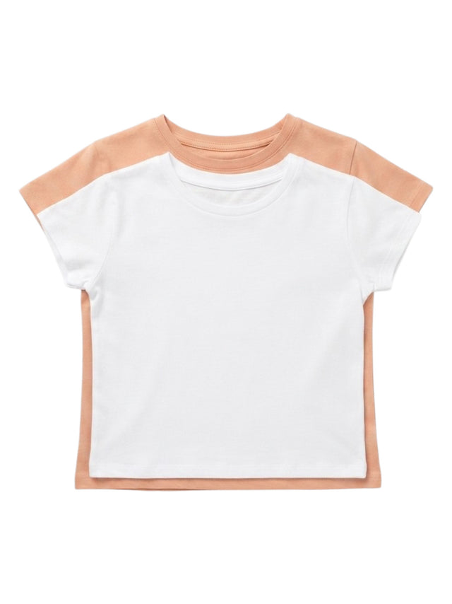 Image for Kids Girl's Plain Solid Top Set 2Pieces,Coral/White