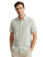 Image for Men's Striped Dress Shirt,White/Olive
