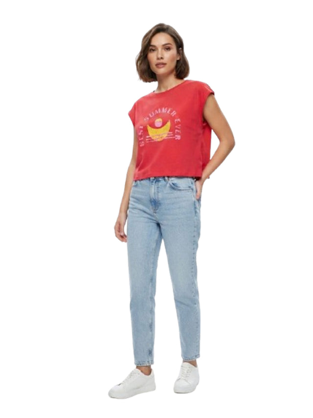 Image for Women's Printed Top,Red
