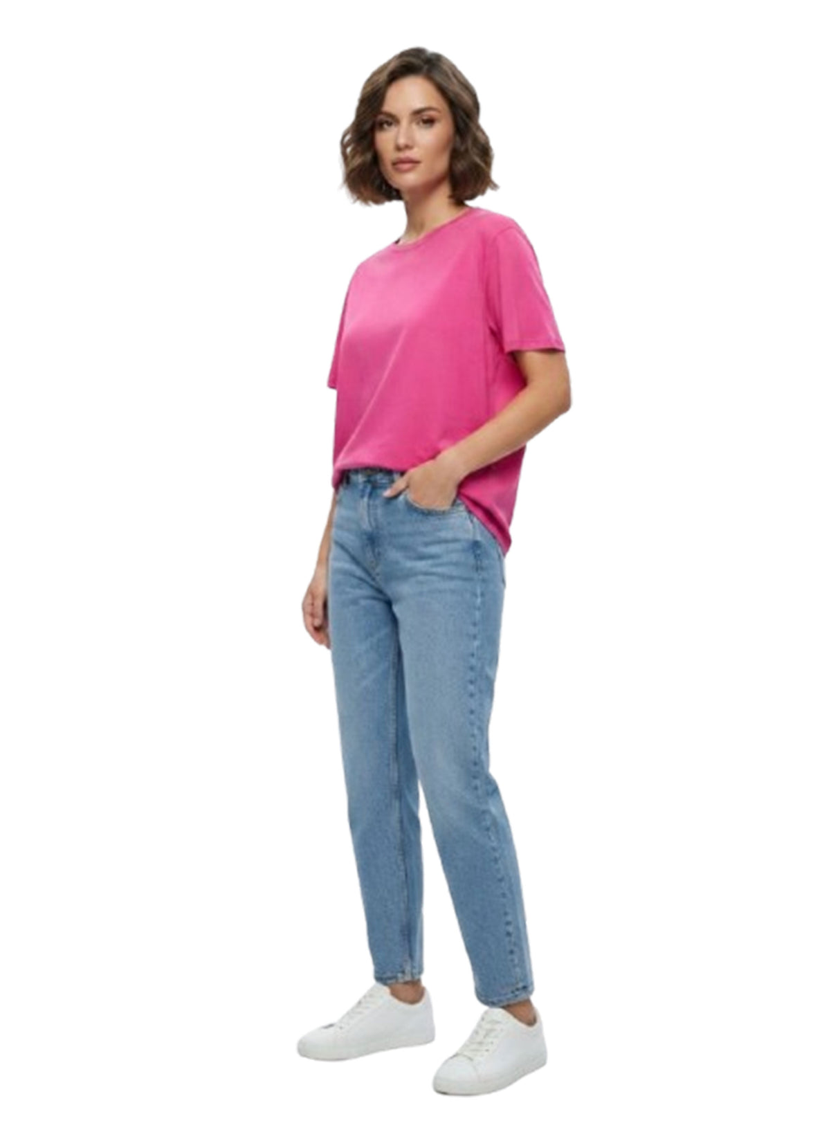 Image for Women's Plain Solid Top,Hot Pink