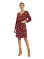 Image for Women's Printed Dress,Burgandy