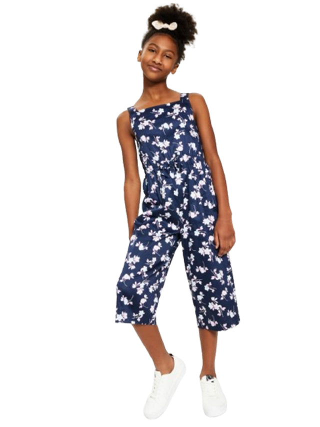 Image for Kids Girl's Floral Printed Jumpsuits,Navy
