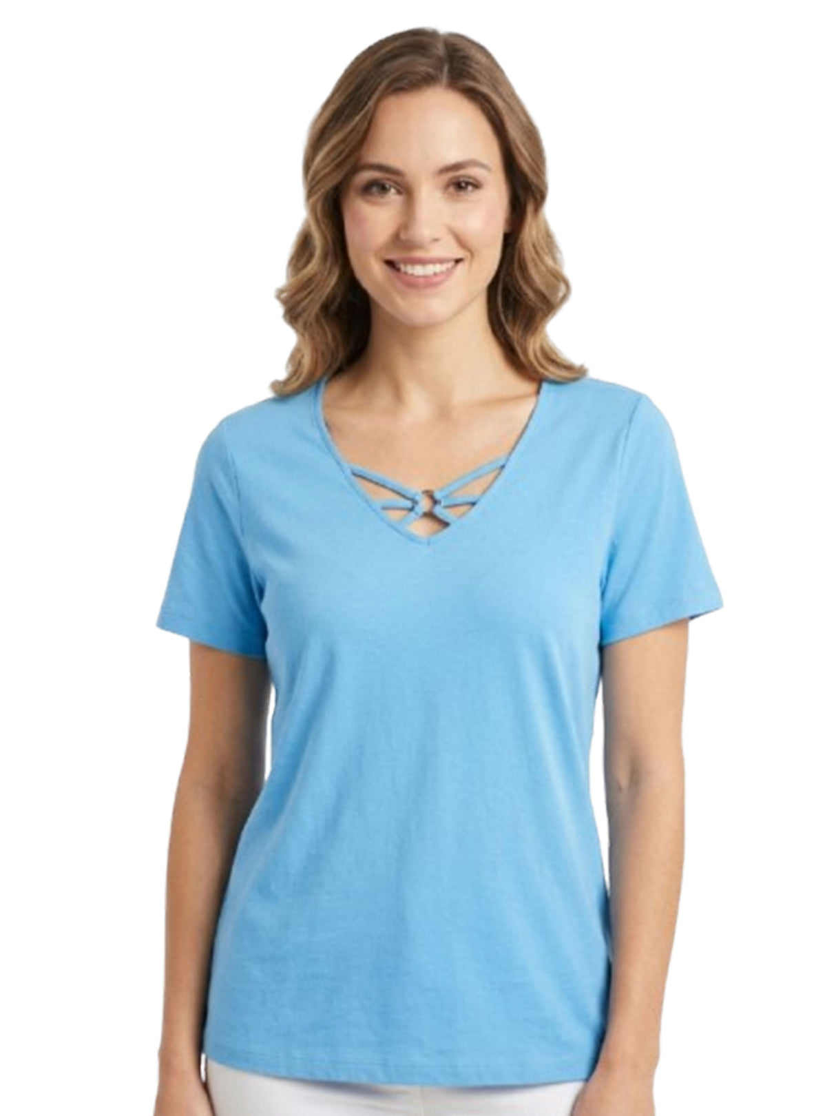 Image for Women's Plain Solid Top,Turquoise