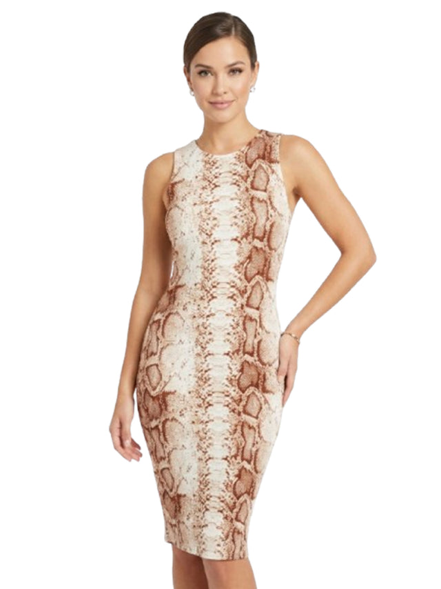Image for Women's Printed Dress,Brown/White