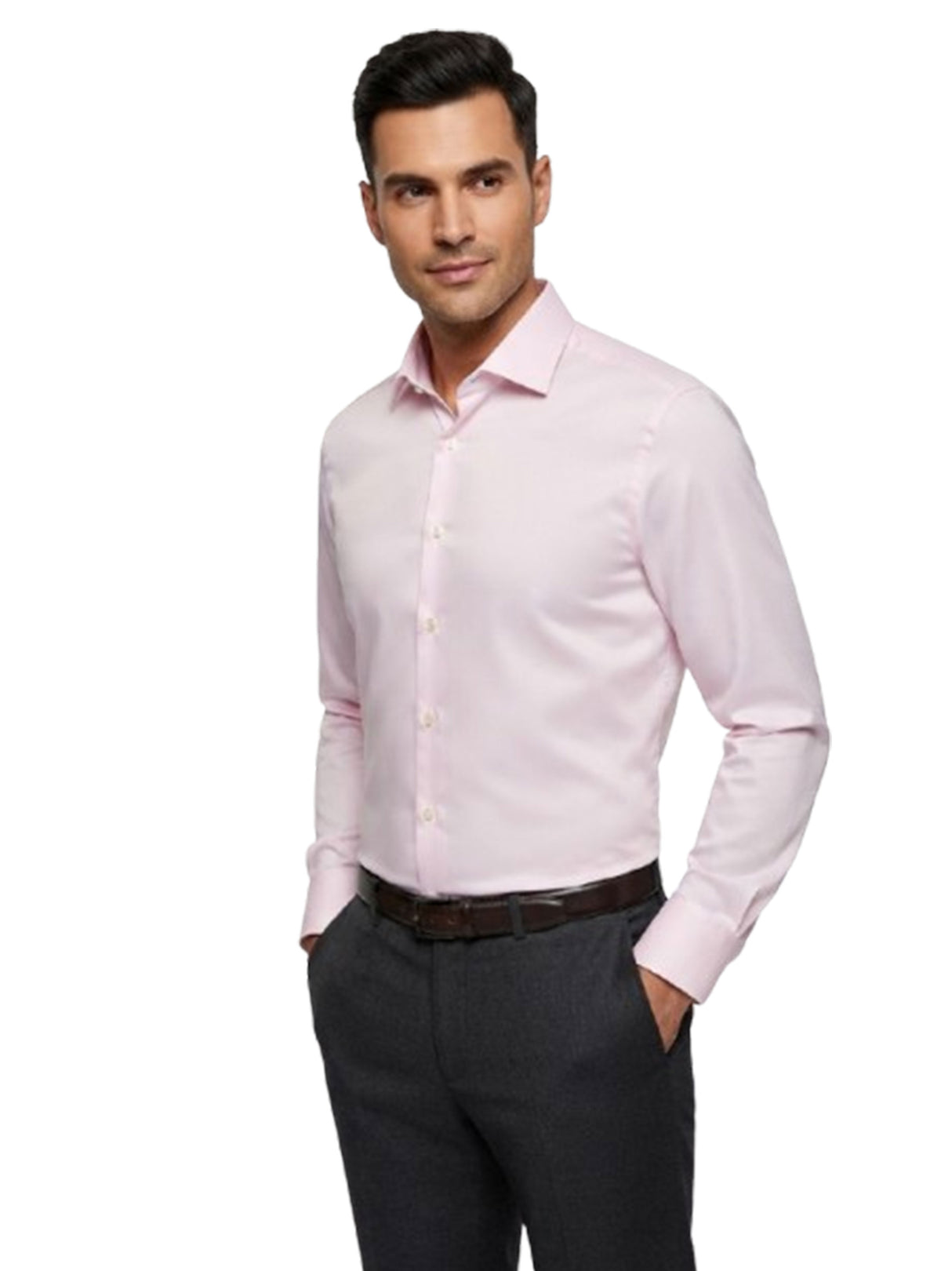 Image for Men's Plain Solid Dress Shirt,Light Pink