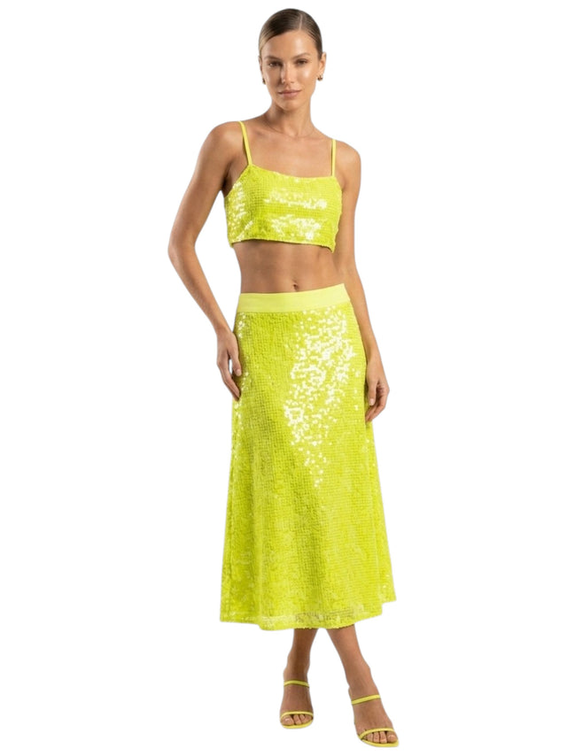 Image for Women's Squin Crop Top,Light Green