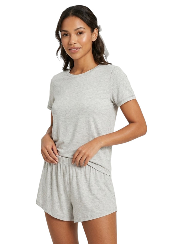 Image for Women's Plain Solid Sleepwear Short,Light Grey