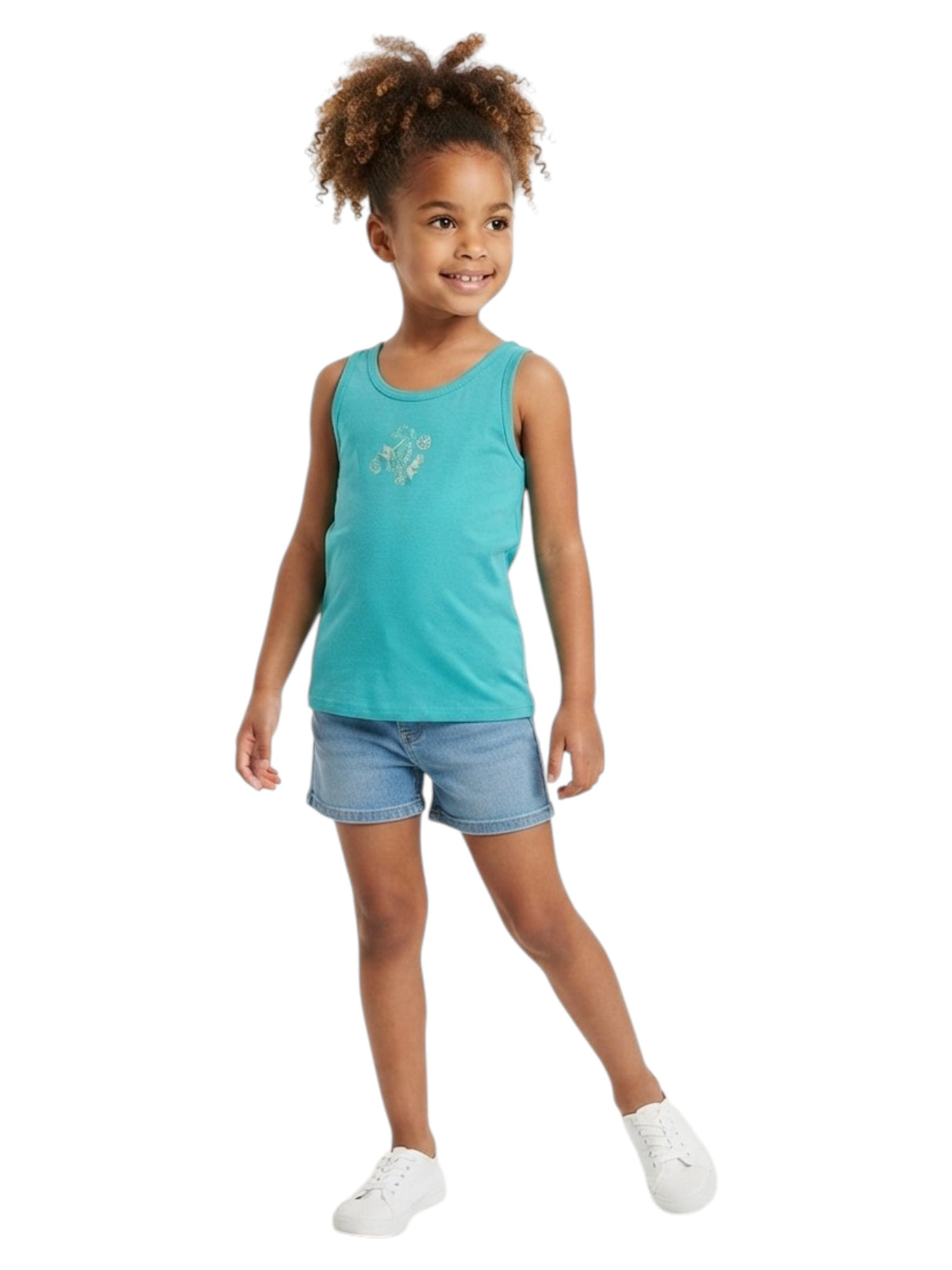 Image for Kids Girl's Printed Top,Turquoise