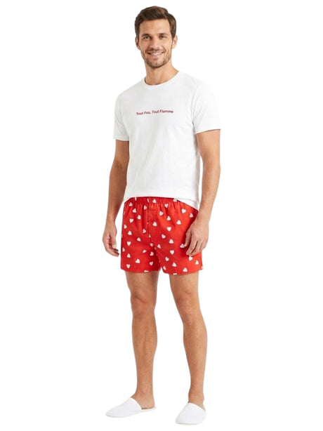 Image for Men's Printed Sleepwear Set,White
