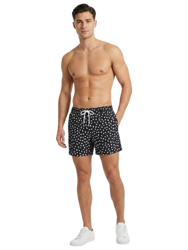 Image for Men's Printed Swim Short,Black