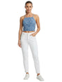 Image for Women's Printed Denim Top,Blue