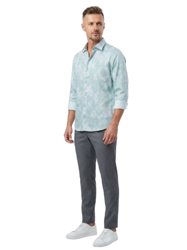 Image for Men's Printed Dress Shirt,Mint Green