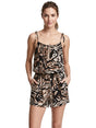 Image for Women's Printed Jumpsuit,Brown