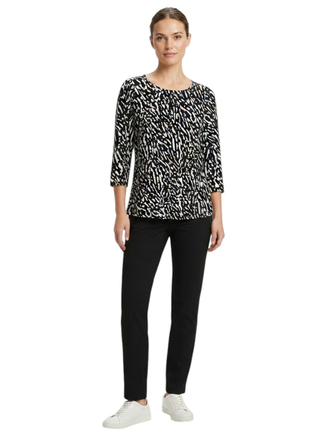Image for Women's Printed Top,Black