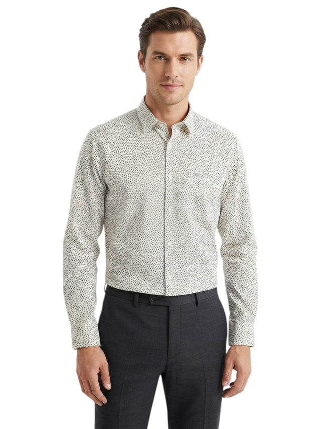 Image for Men's Printed Dress Shirt,White