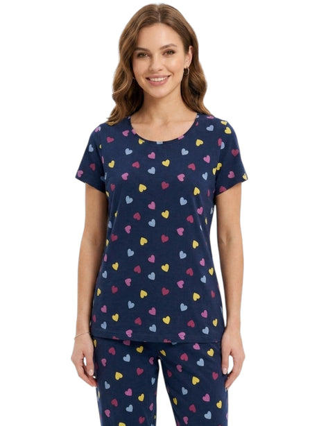Image for Women's Printed Top,Navy