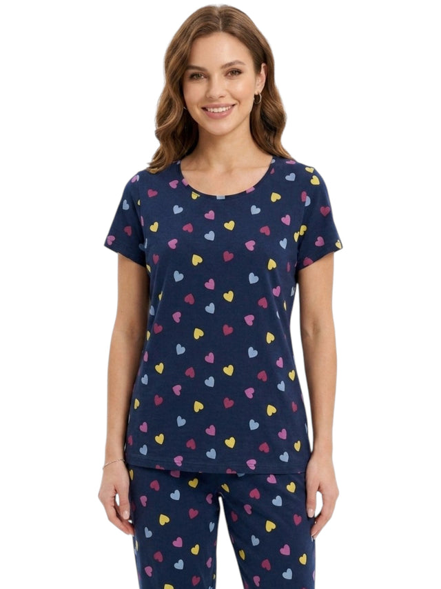 Image for Women's Printed Top,Navy