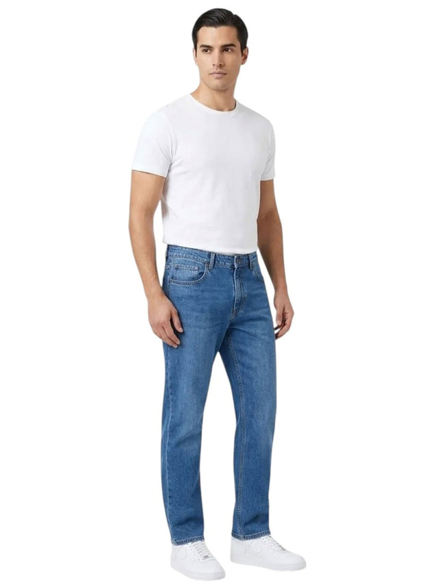Image for Men's Plain Solid Jeans,Blue