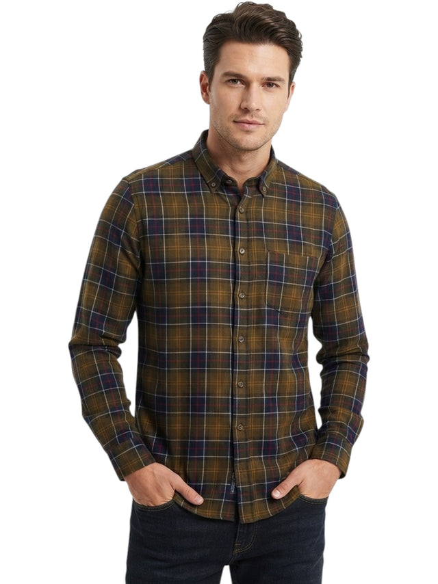 Image for Men's Printed Dress Shirt,Brown