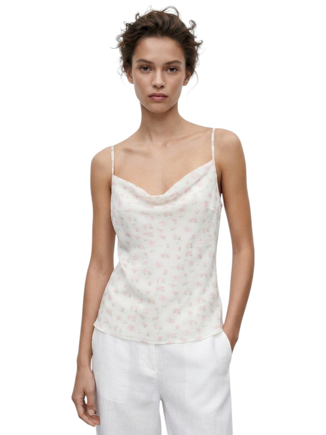 Image for Women's Floral Printed Top,White