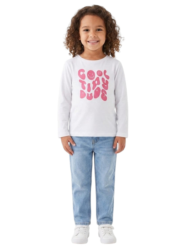 Image for Kids Girl's Printed Top,White