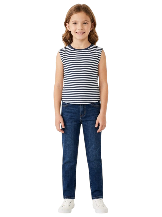 Image for Kids Girl's Stripped Top,Navy