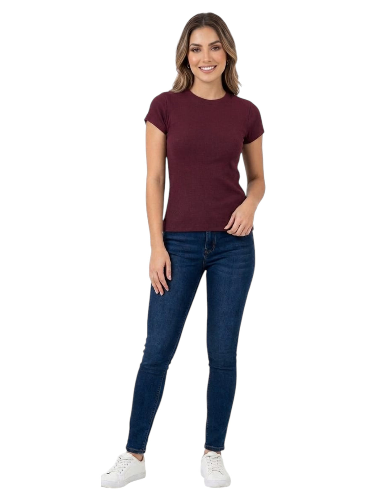 Image for Women's Textured Top,Burgandy