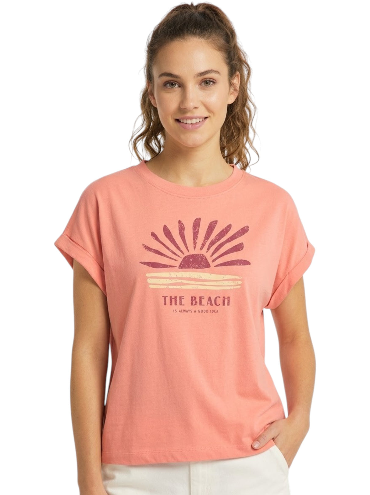 Image for Women's Printed Top,Pink