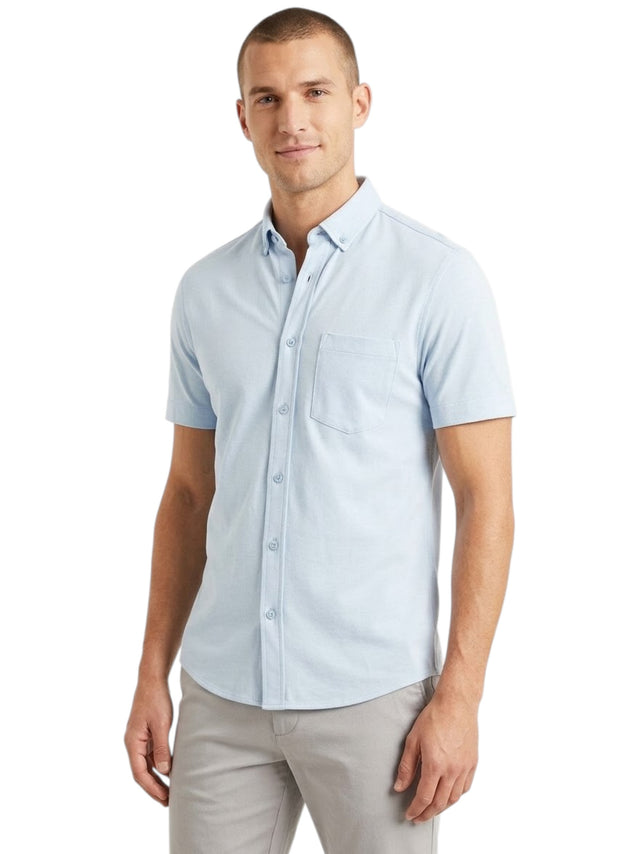 Image for Men's Textured Top,Light Blue