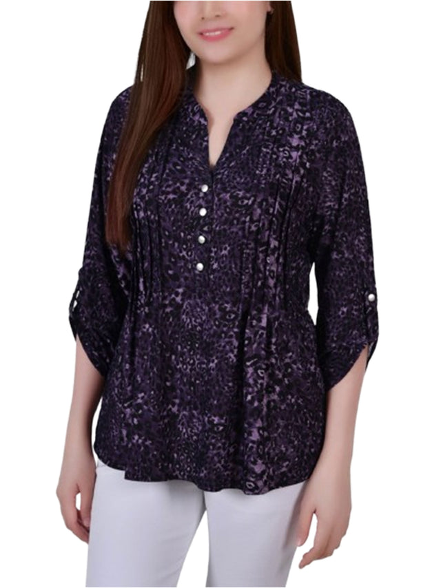 Image for Women's Printed Top,Dusty Mauve