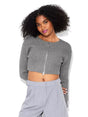 Image for Women's Textured Cardigan,Grey