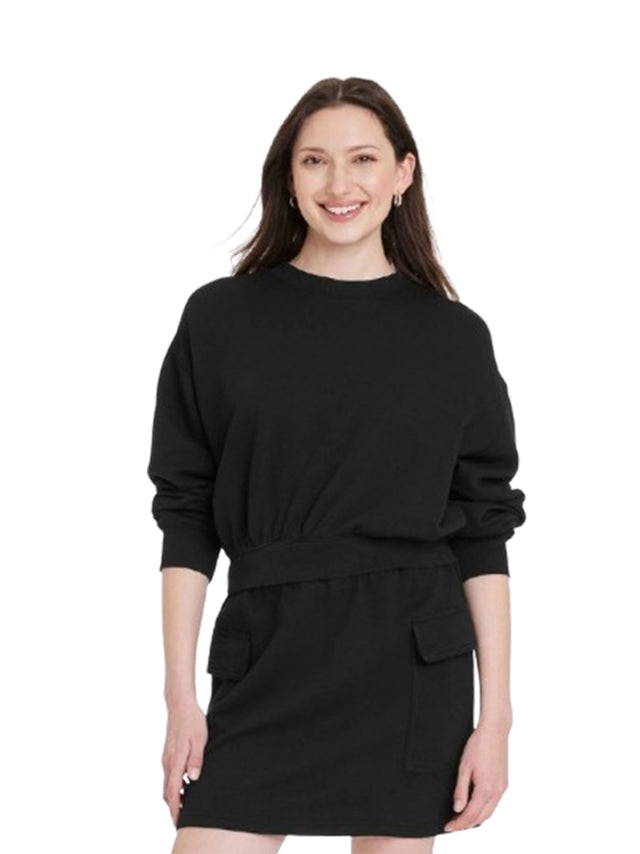 Image for Women's Plain Sweater Top,Black