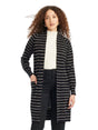 Image for Women's Stripped Cardigan,Black