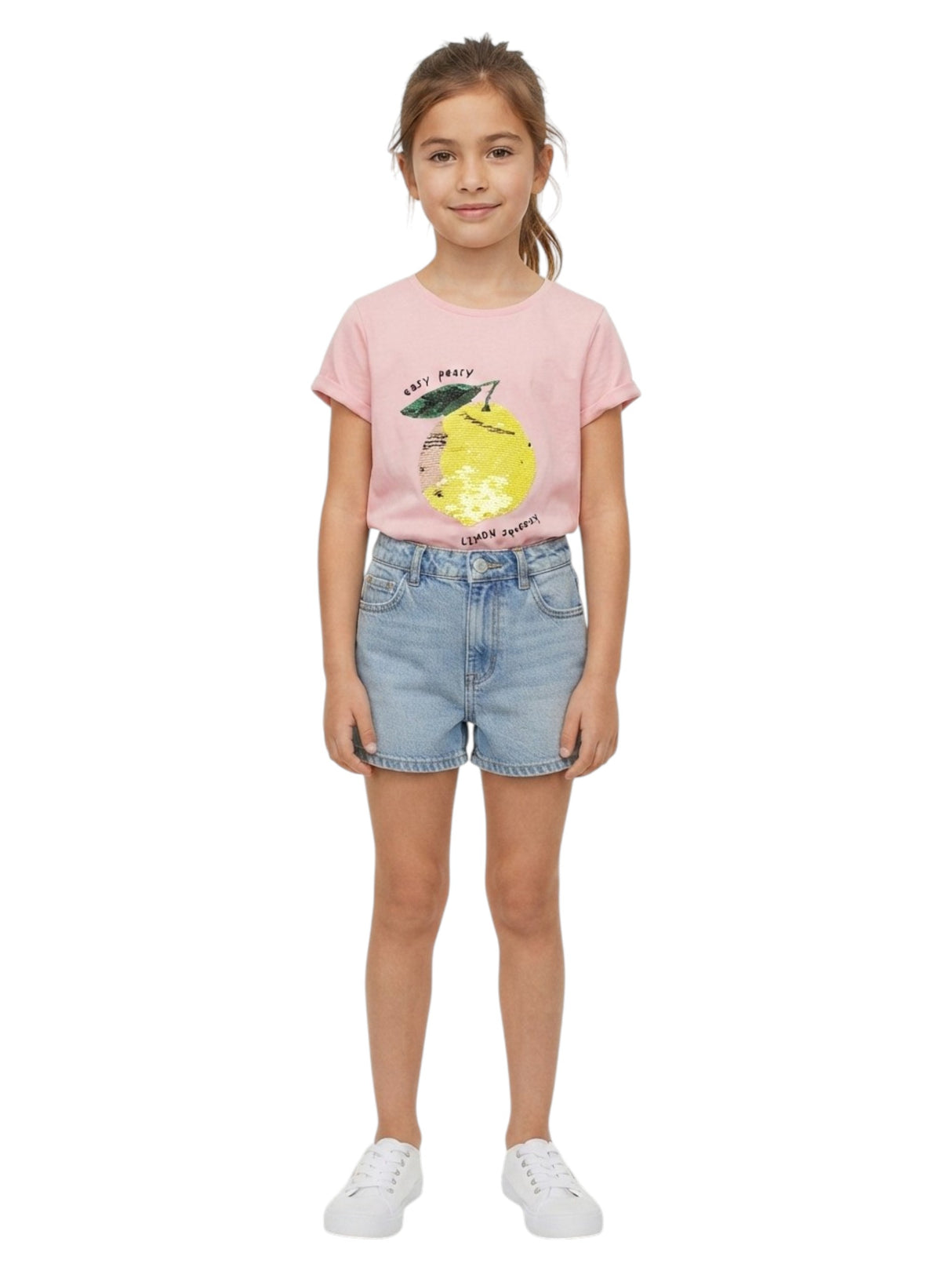 Image for Kids Girl's Printed Sequin Top,Light Pink