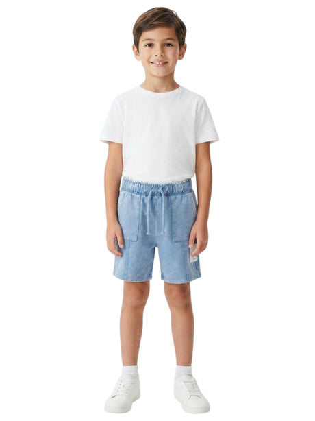 Image for Kids Boy's Plain Solid Short,Dusty Blue