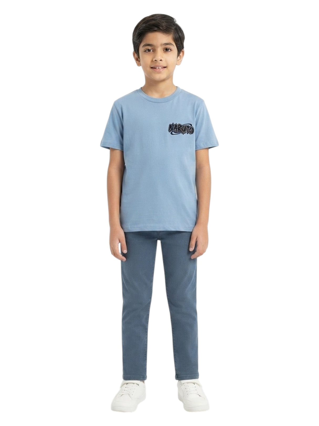 Image for Kids Boy's Printed Back Top,Dusty Blue