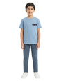 Image for Kids Boy's Printed Back Top,Dusty Blue