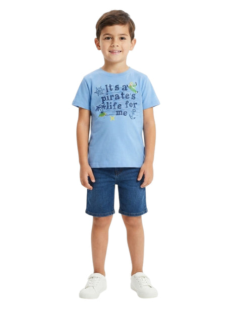 Image for Kids Boy's Printed Top,Dusty Blue